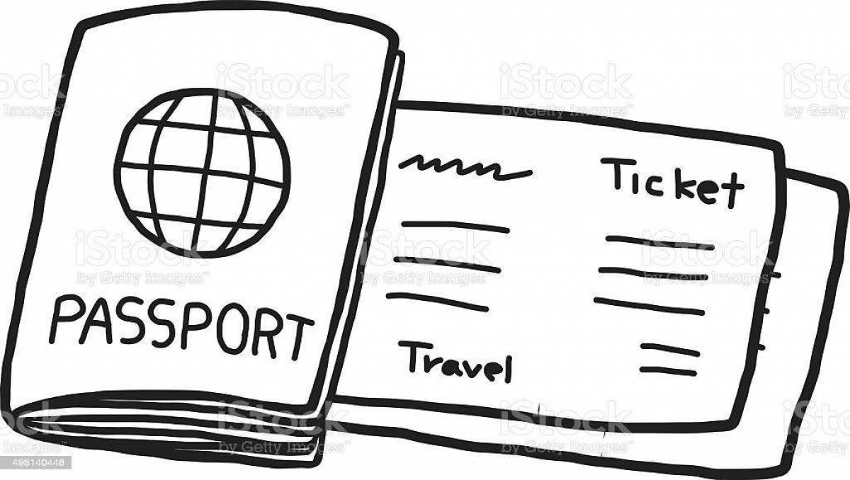 Радостная страница раскраски паспорта