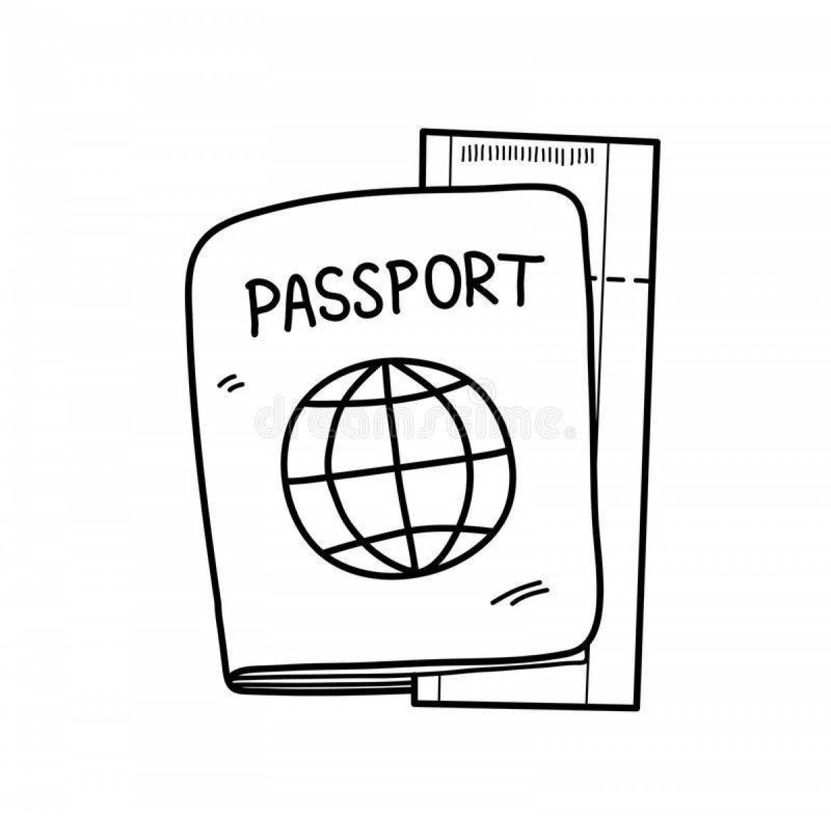 Яркая страница раскраски паспорта