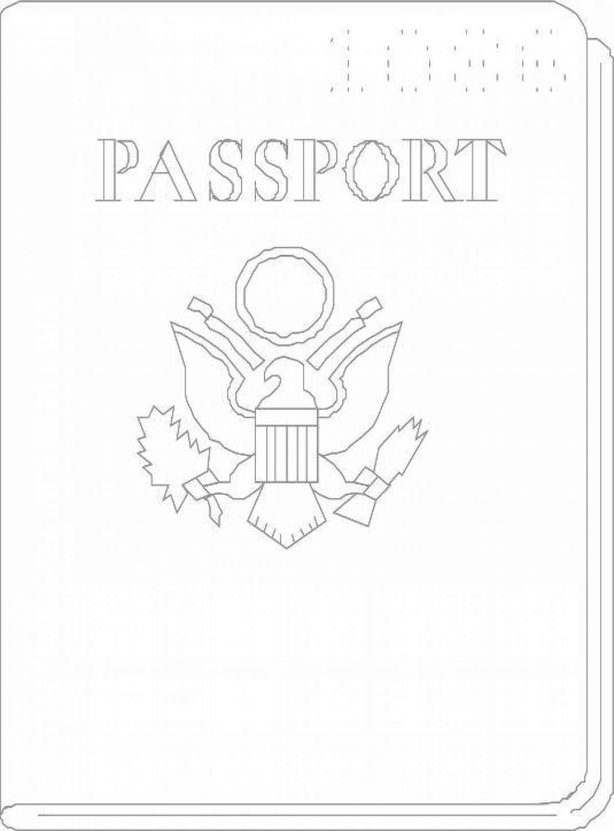 Игривая страница раскраски паспорта