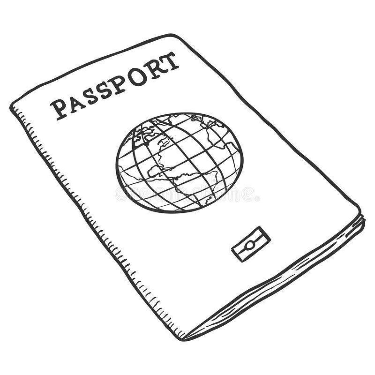 Glowing passport coloring page