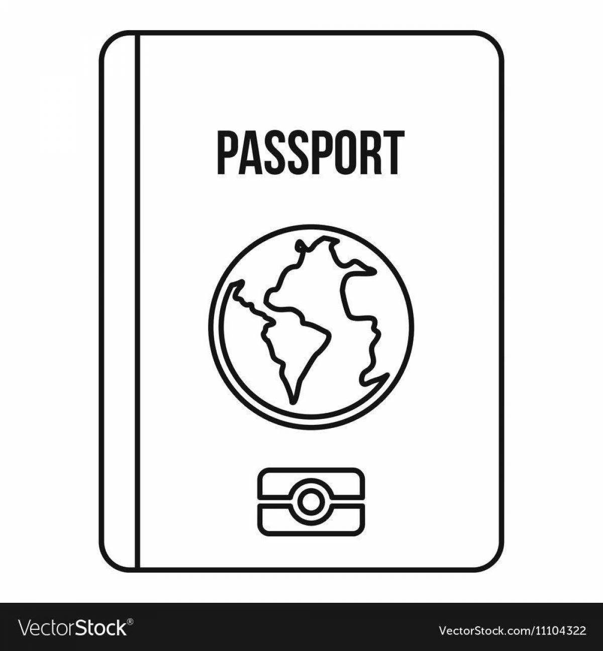 Coloring page joyful passport