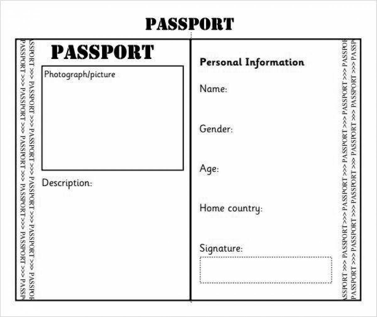 Glorious passport coloring page