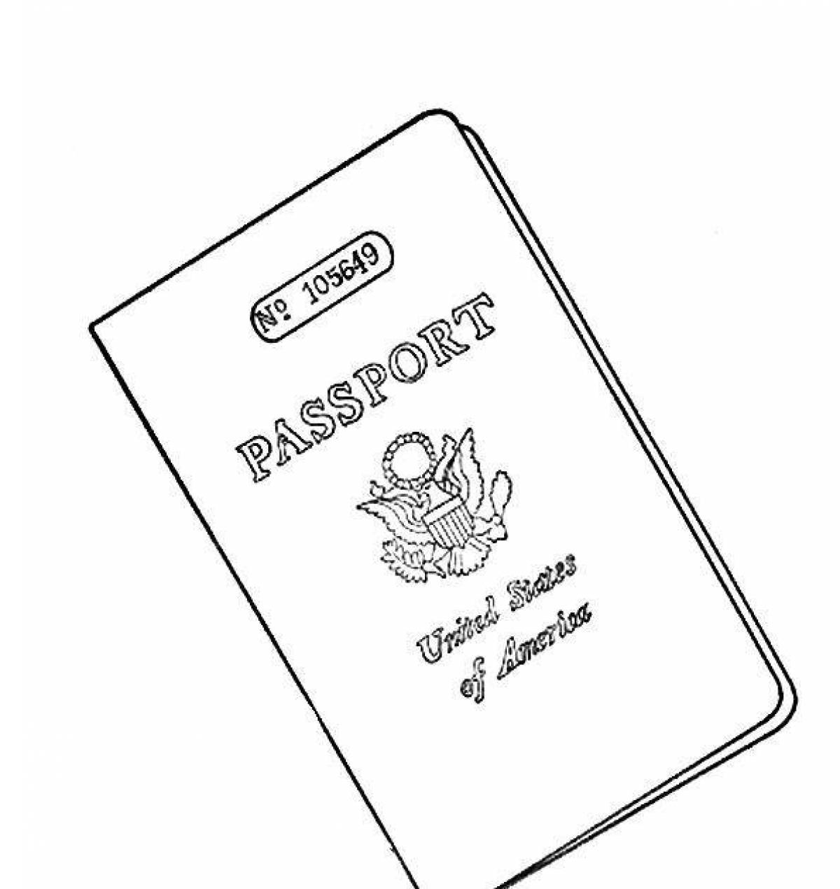 Заманчивая страница раскраски паспорта