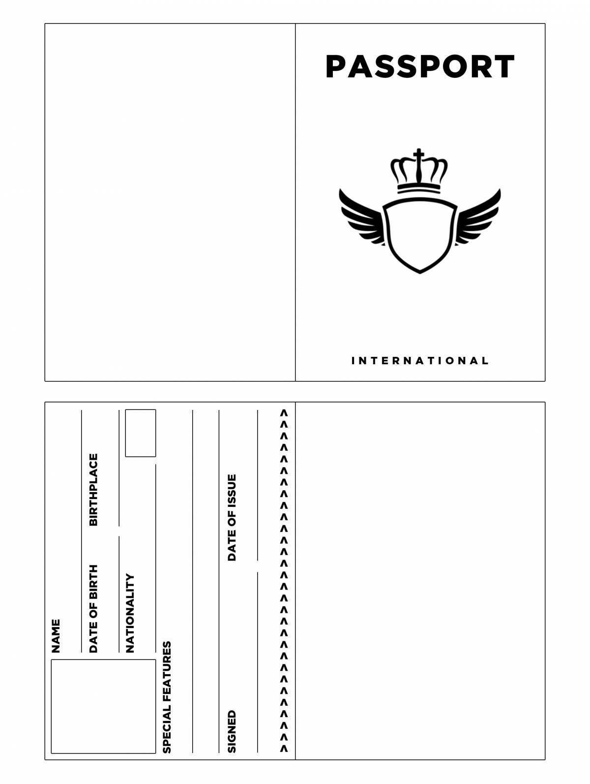 Coloring page glamor passport
