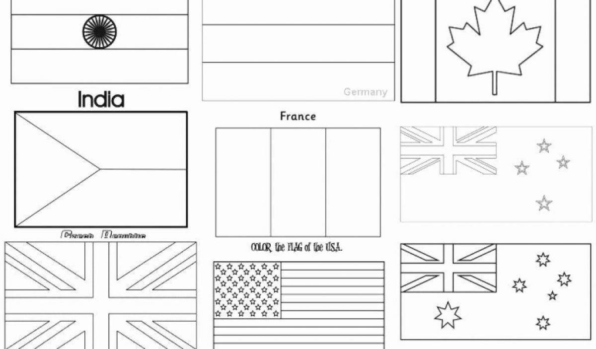 Coloring page amazing flags of the world
