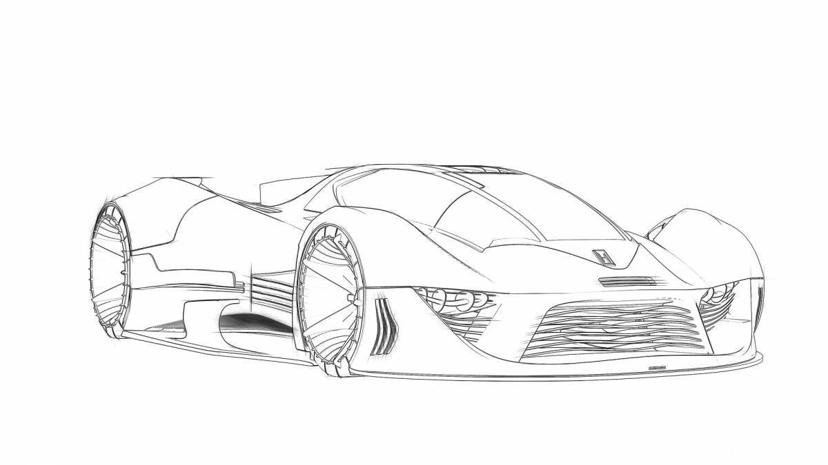 Bugatti sharon coloring page with intricate design