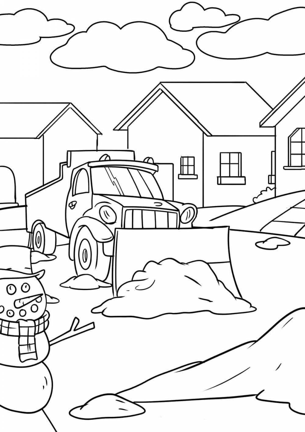 Coloring page elegant snow blower