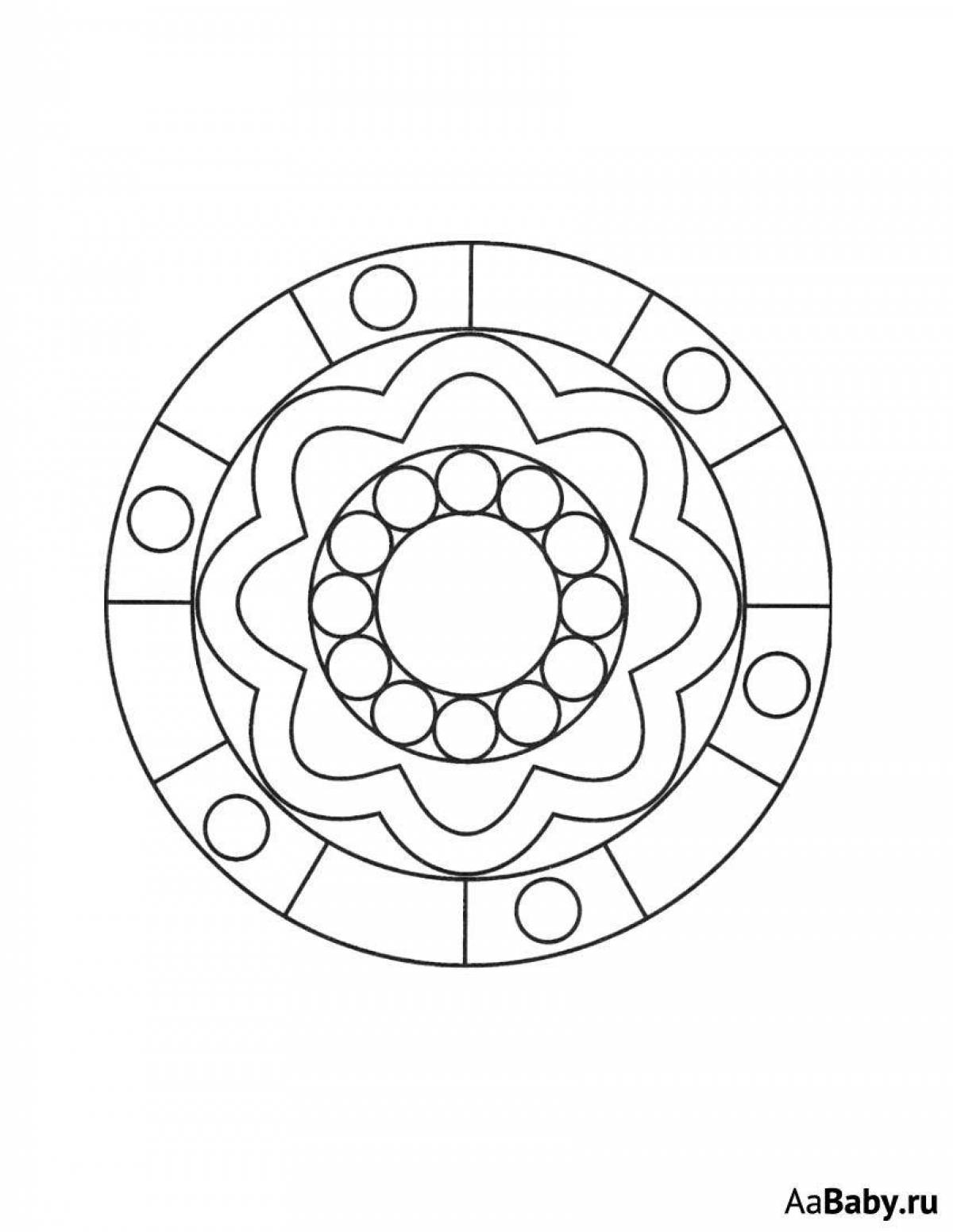 Coloring page elegant Gzhel plate