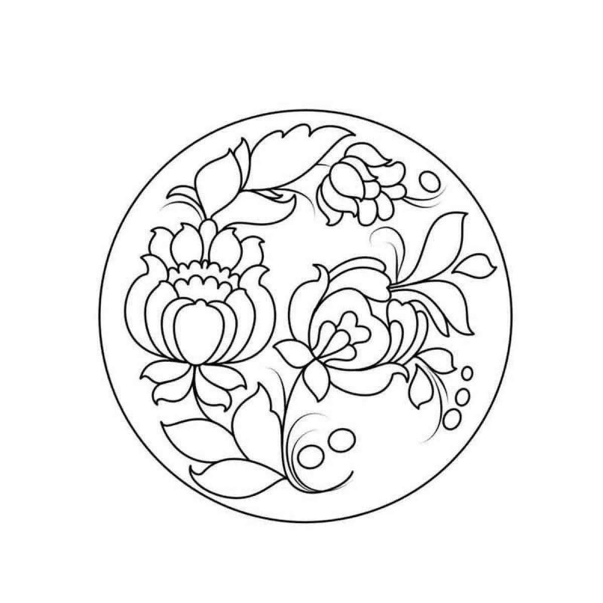 Coloring for a complex Gzhel plate