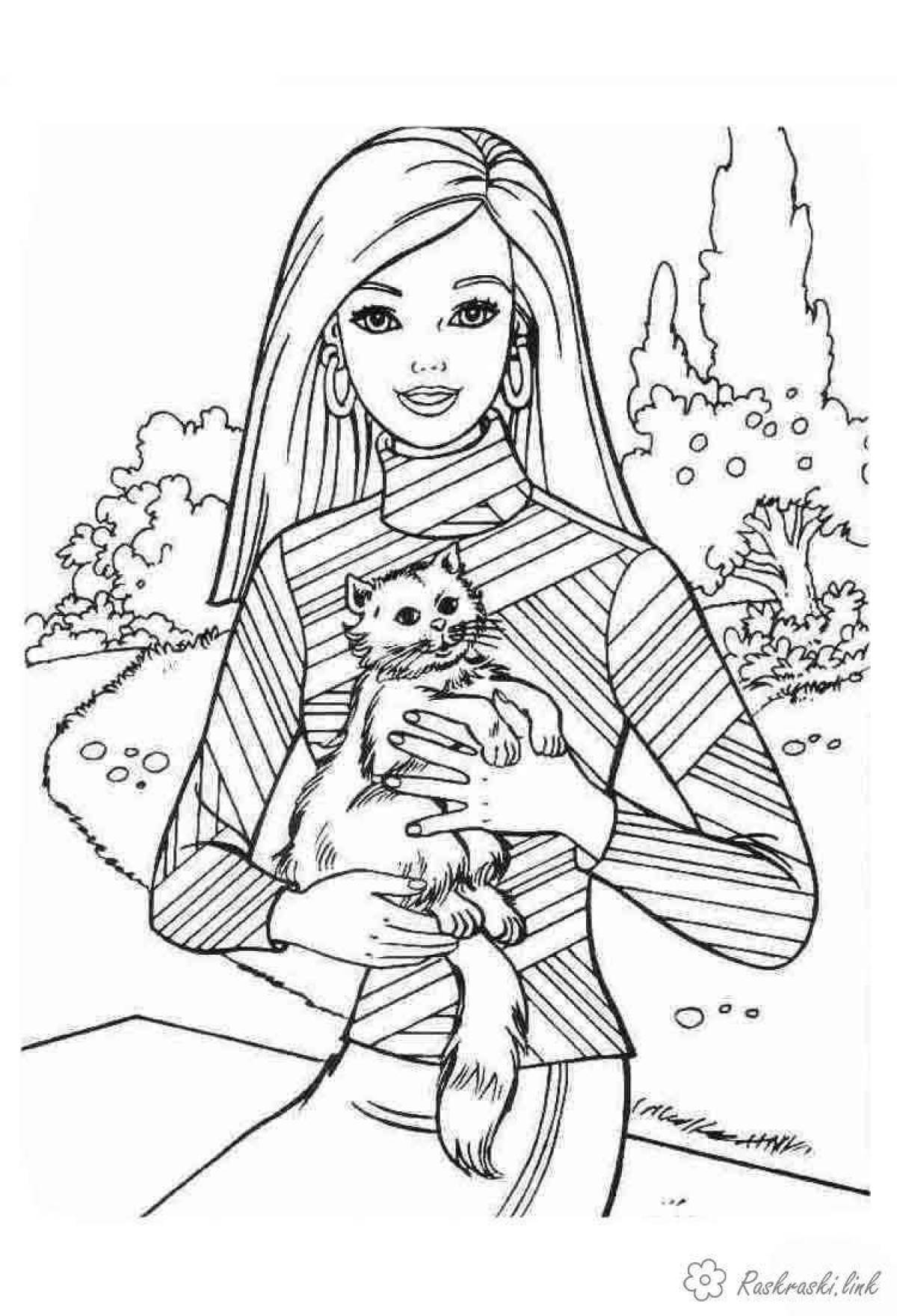 Awesome barbie coloring pictures