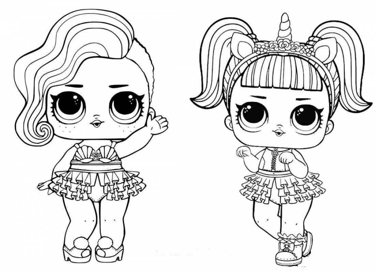 Cute lol print doll coloring pages