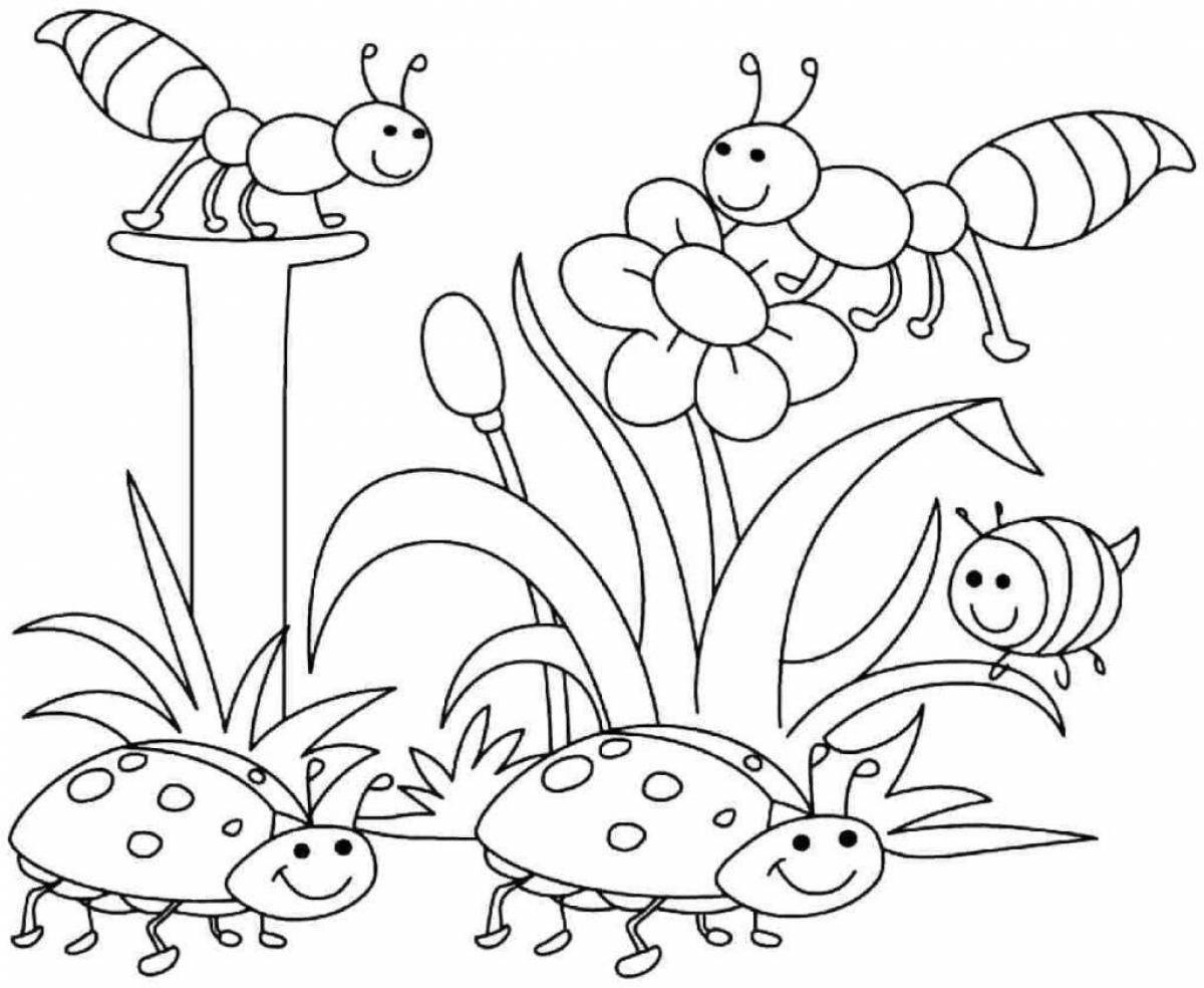 Увлекательные раскраски насекомых для детей