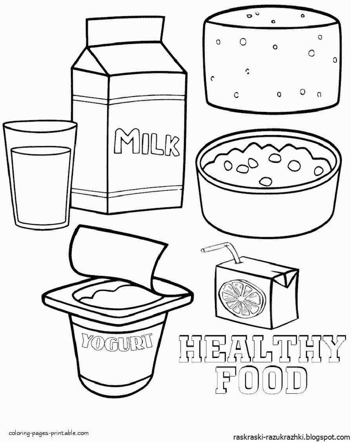 Healthy coloring food for kids