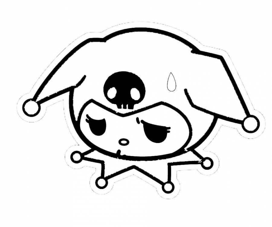 Coloring Pages Kuromi black and white (26 pcs) download or print for