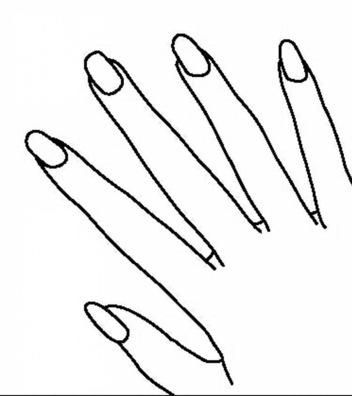 картинки ногти для раскраски для детей