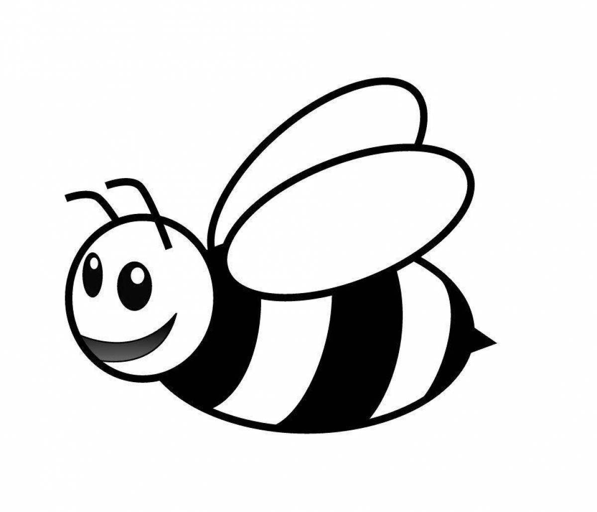 Рисунок раскраска пчелка для детей