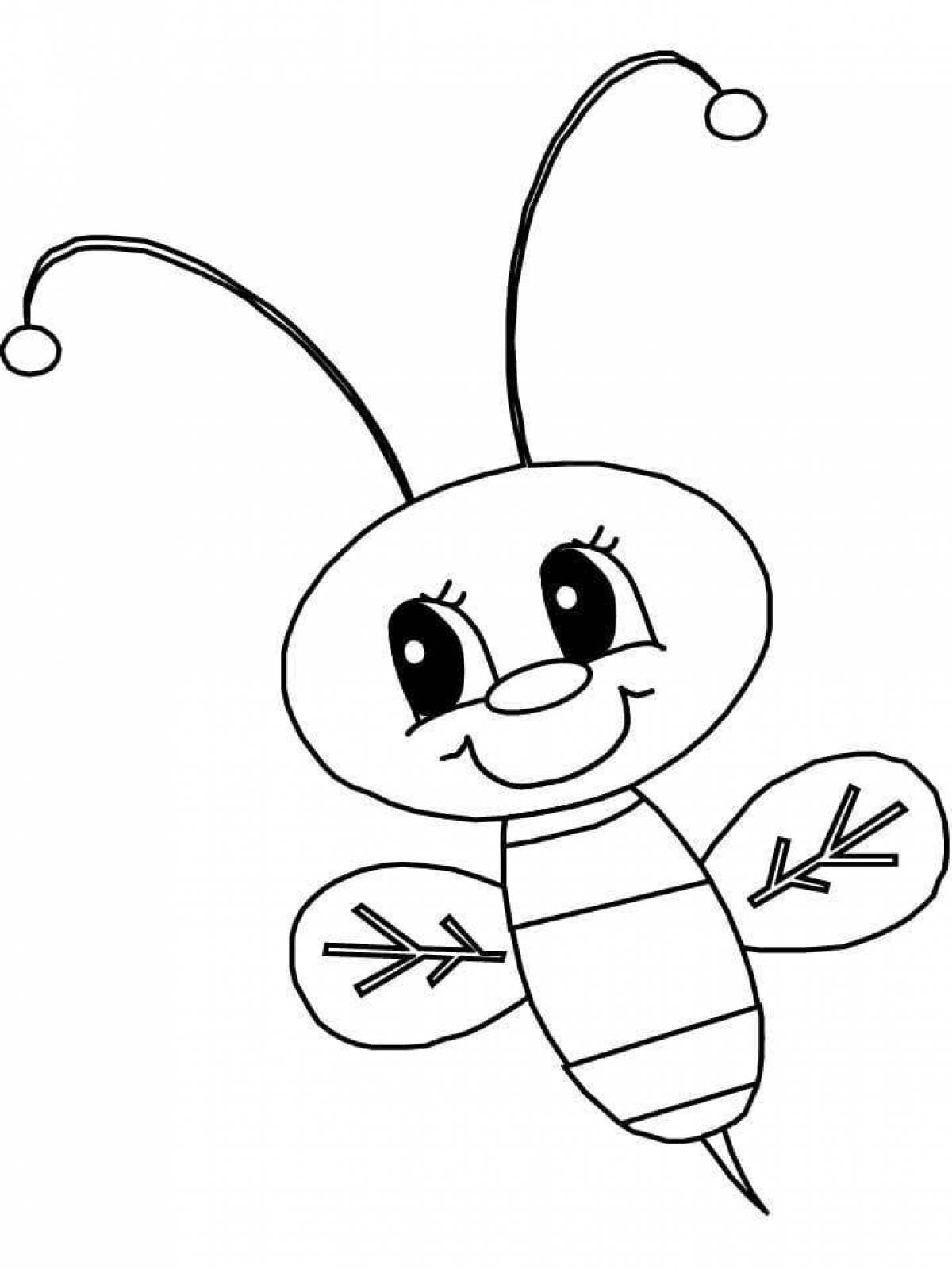Пчелка раскраска для малышей