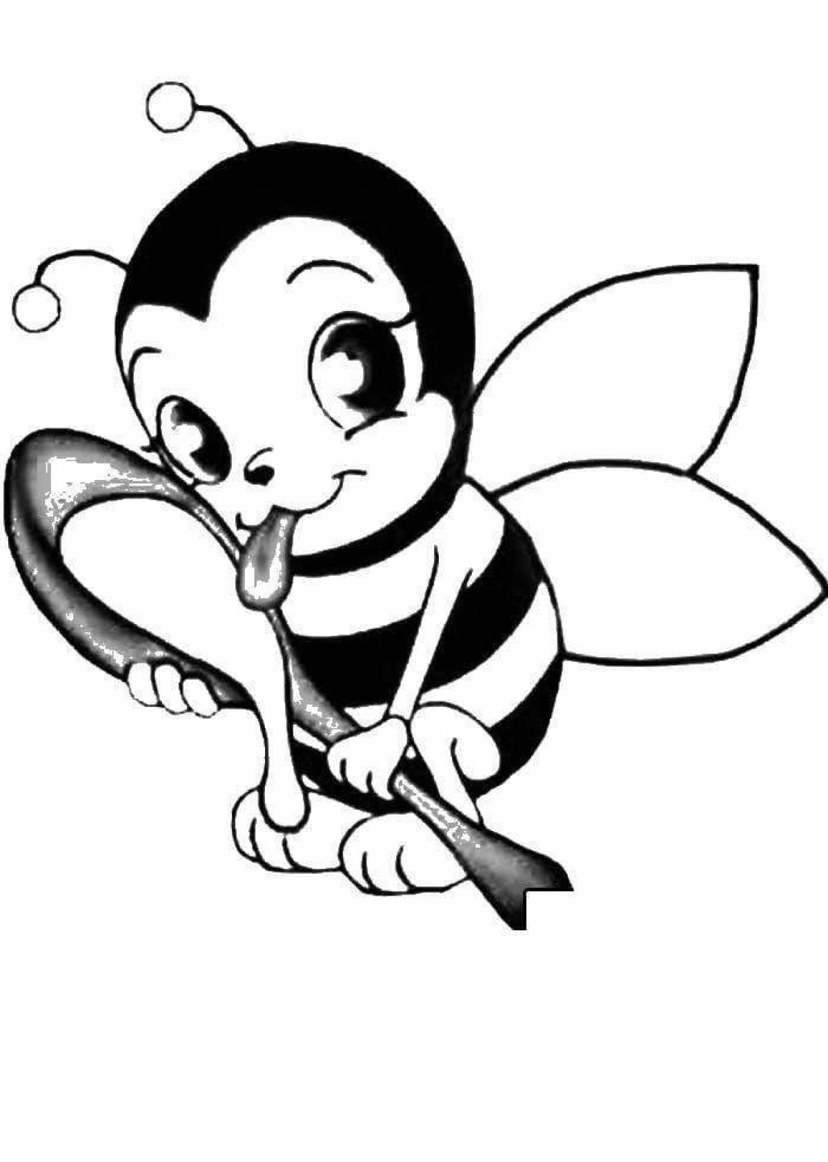 Пчелка раскраска для малышей