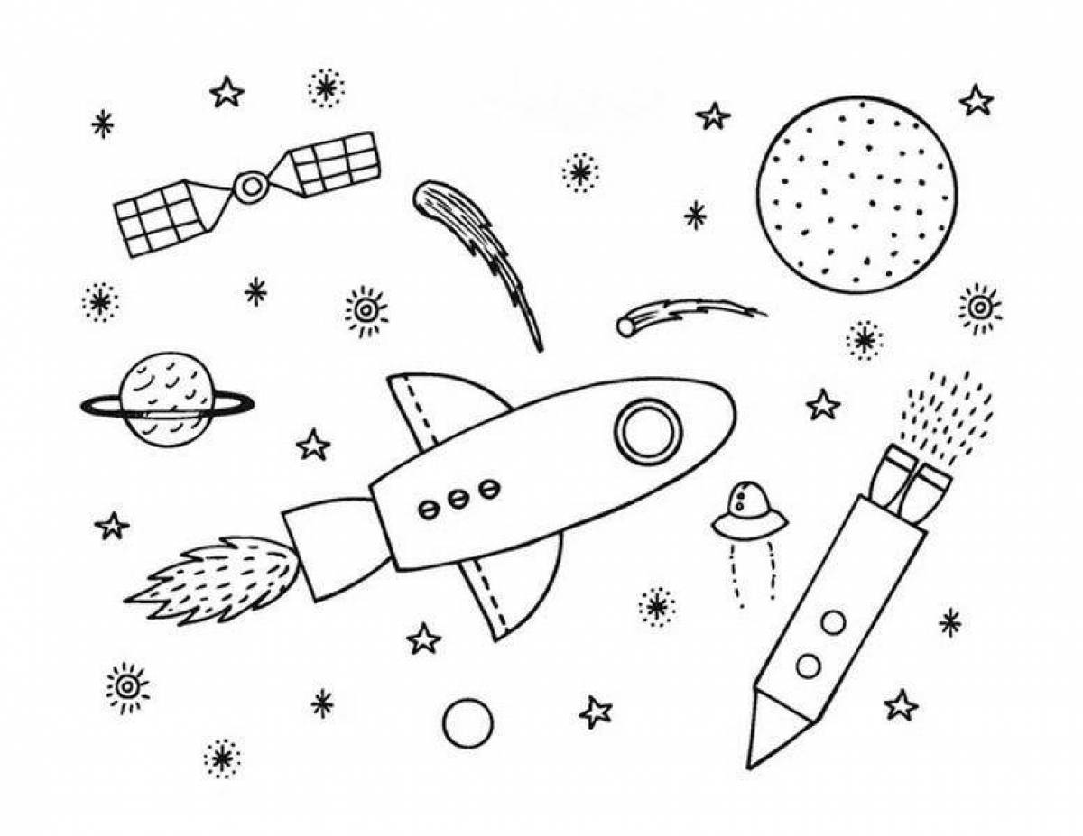 Раскраски космос для детей 4-5 лет