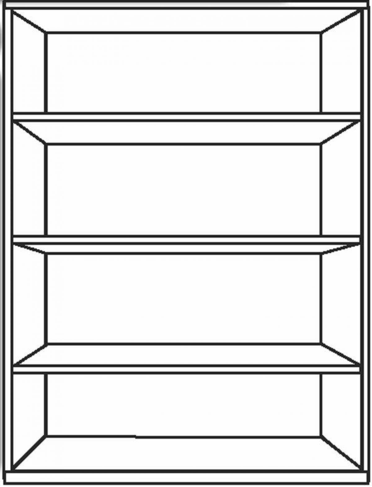 шкаф с полками рисунок