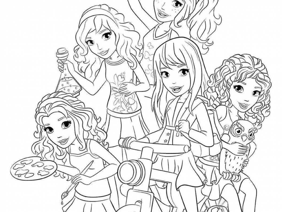 Cute lego coloring book for girls