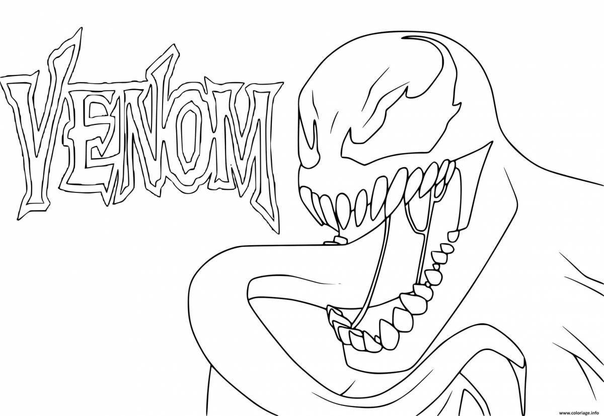 Playful venom coloring book for kids
