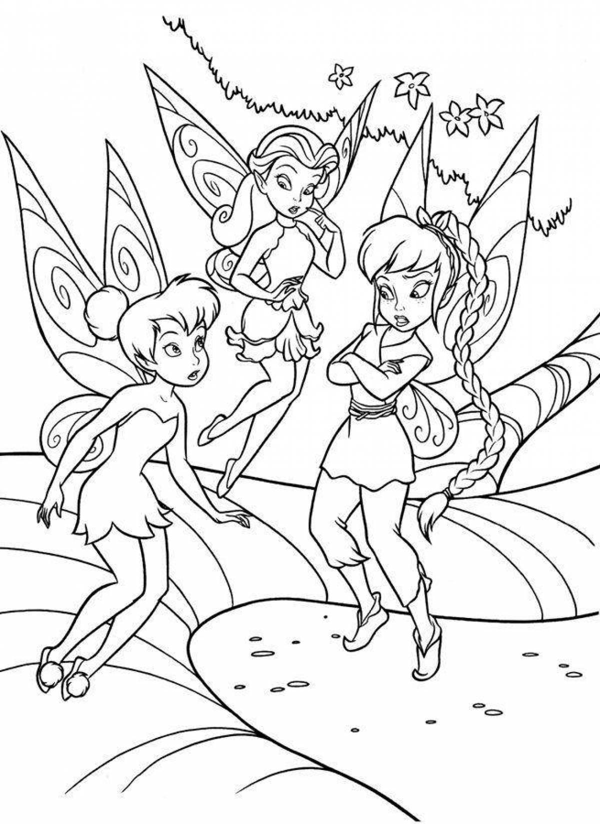Elegant fairy coloring pages for girls