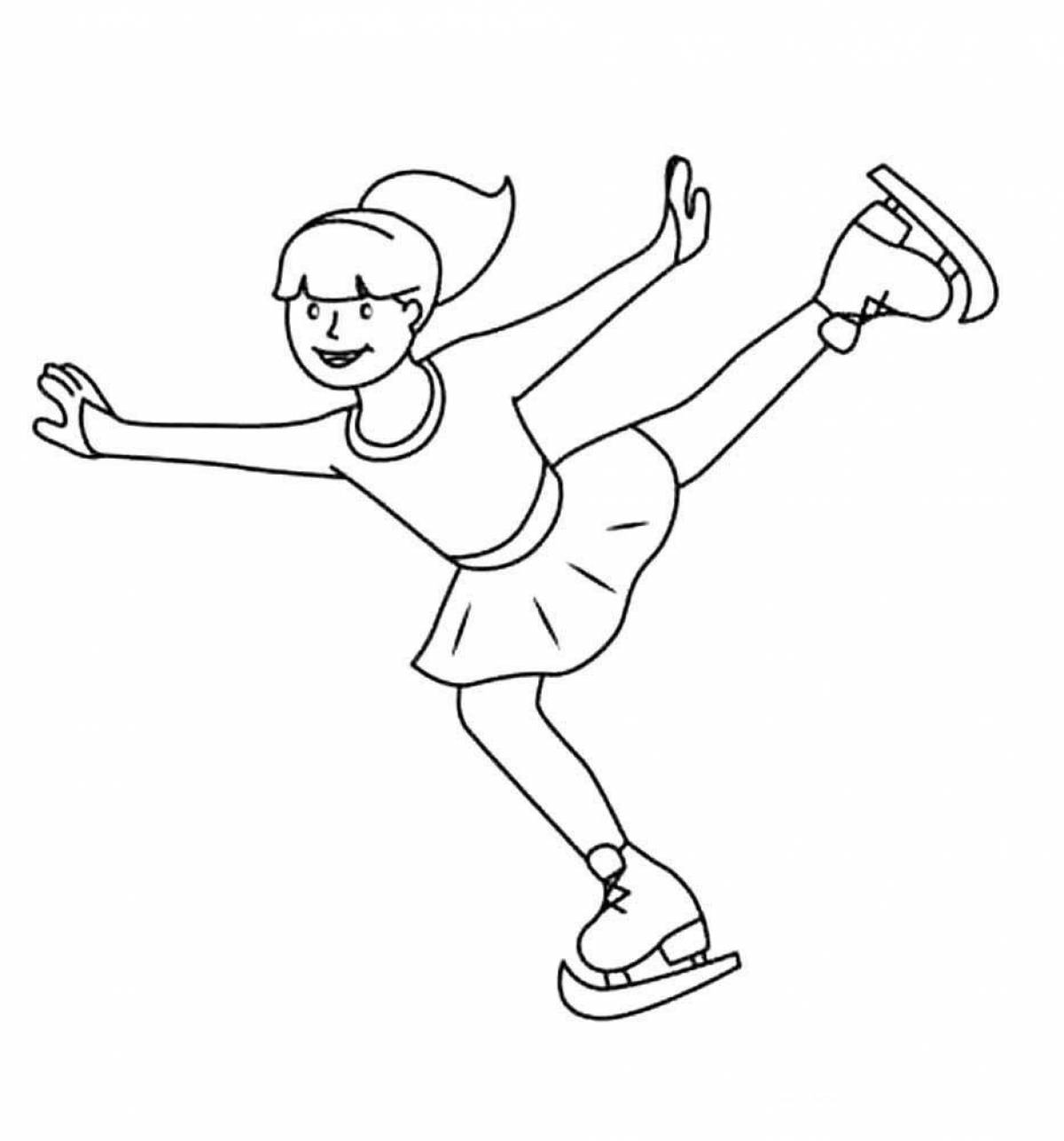 Exciting figure skating coloring book for kids