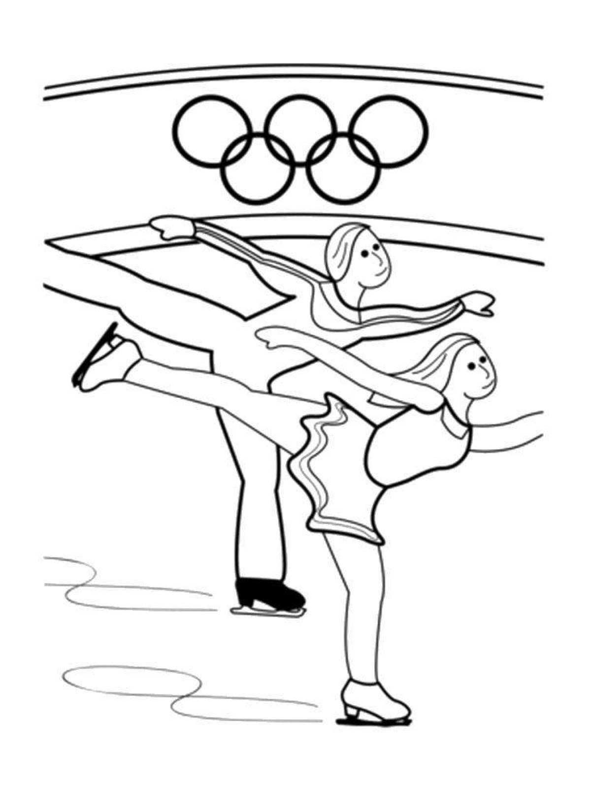 Great figure skating coloring page for kids