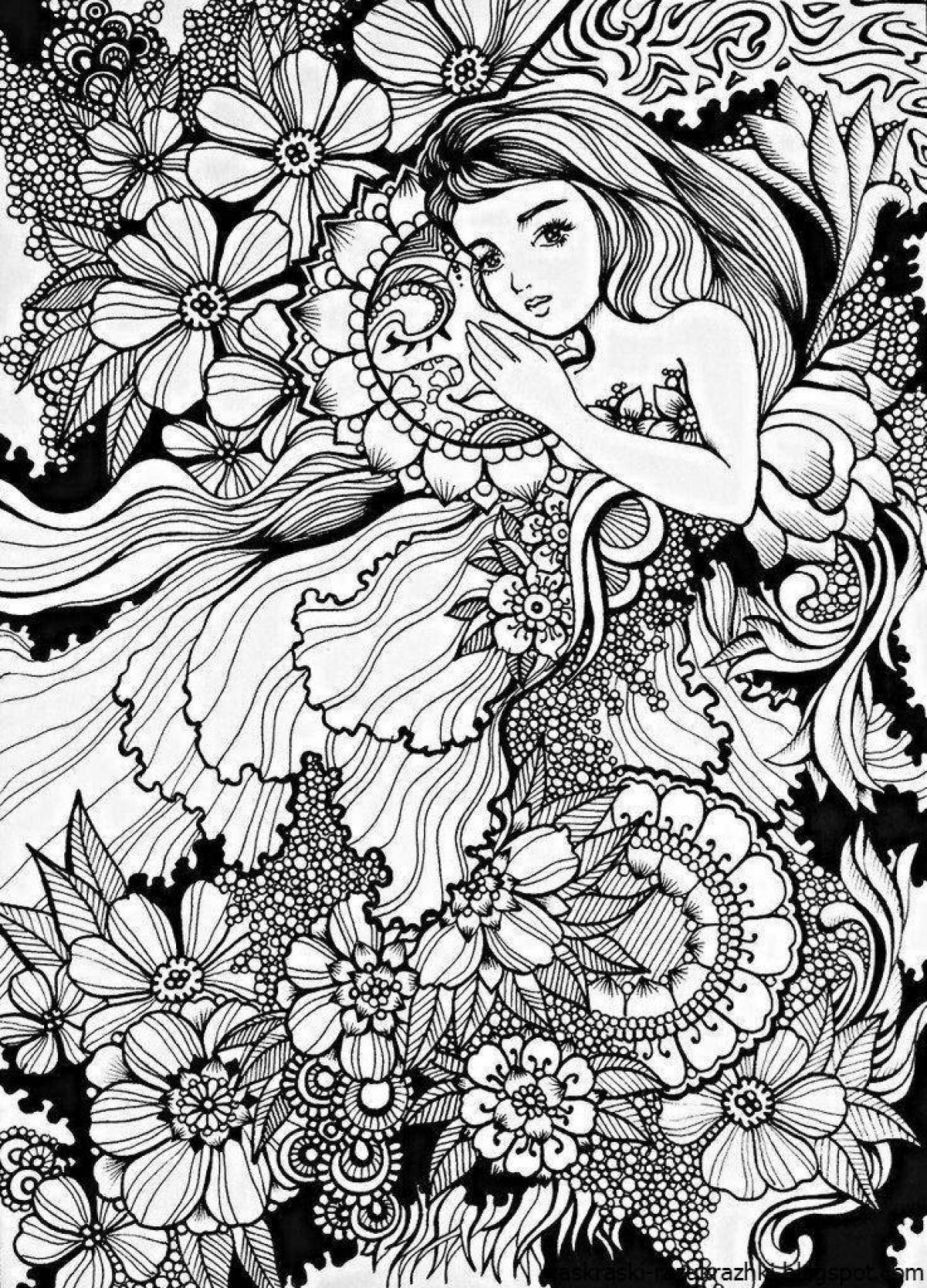 Delightful coloring for girls complex