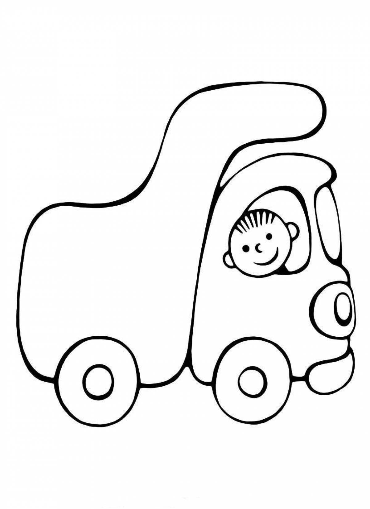A fun car coloring book for 2-3 year olds