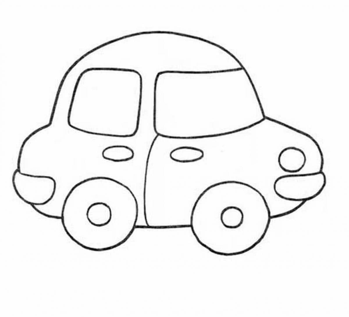 Coloring pages with cars for children 2-3 years old
