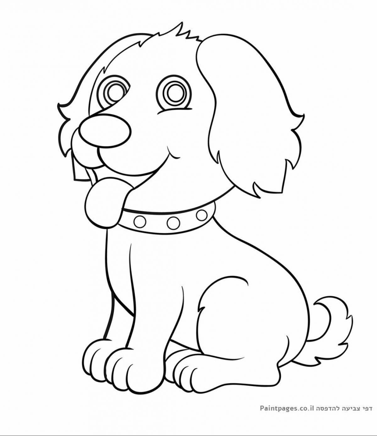 Playing puppy coloring pages