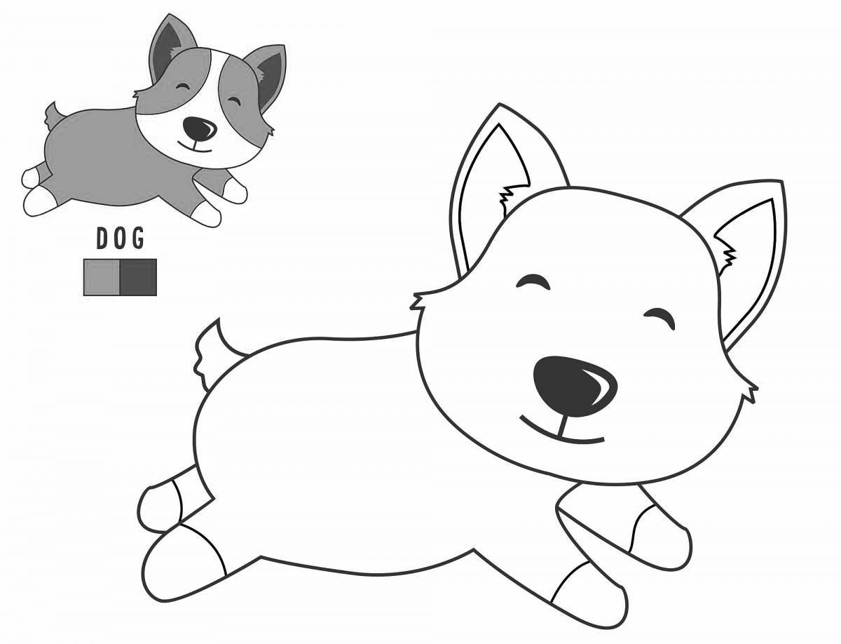 Playful dog coloring book for 4-5 year olds