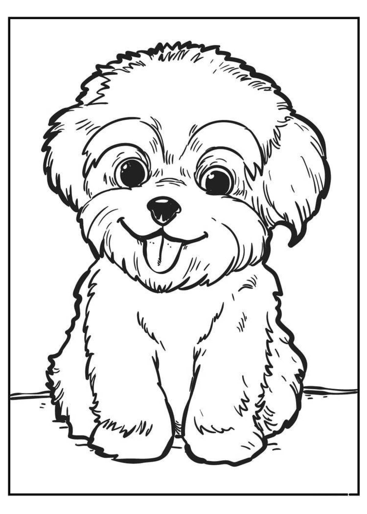 Cute dog coloring book for 4-5 year olds