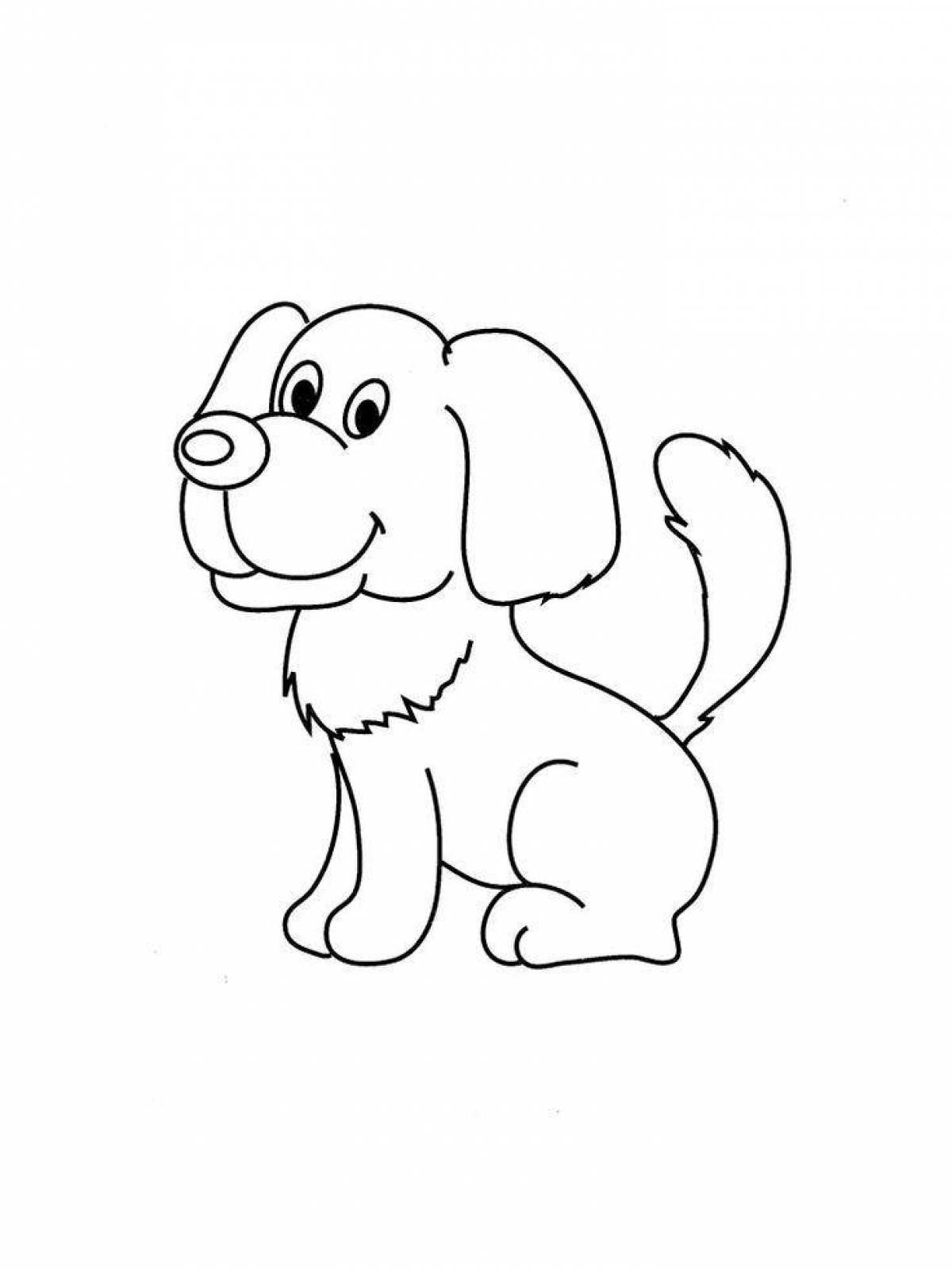 Фантастическая собачка-раскраска для детей 4-5 лет