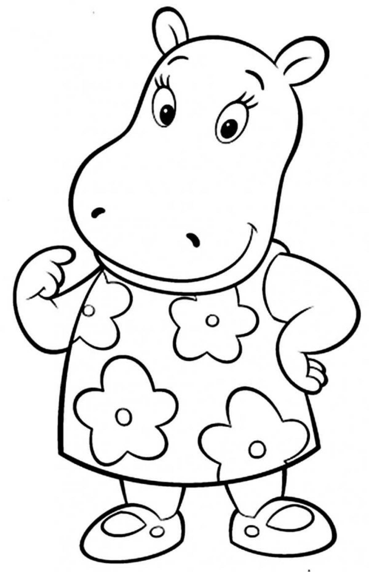 Hippo coloring page