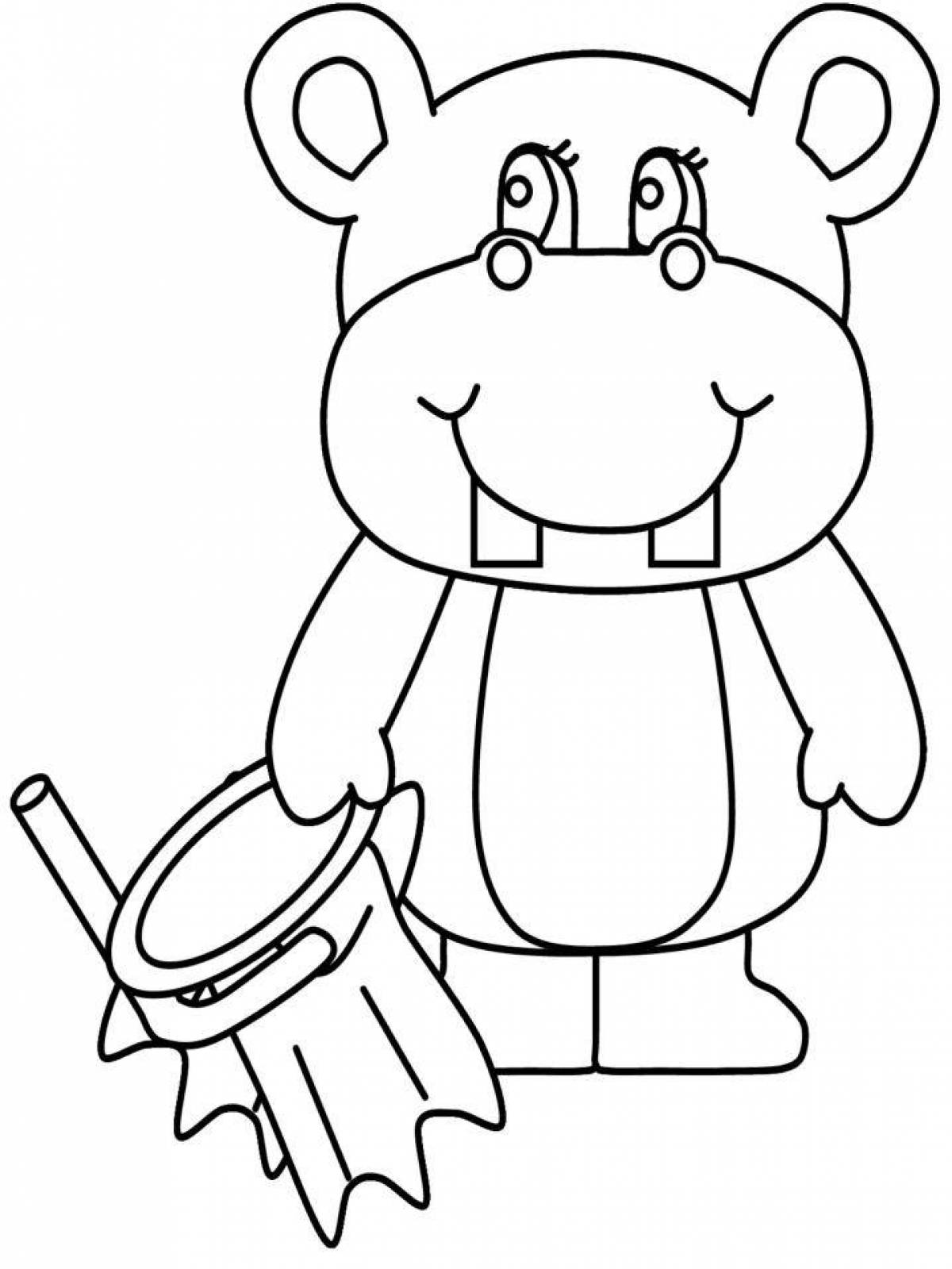 Violent hippo coloring book