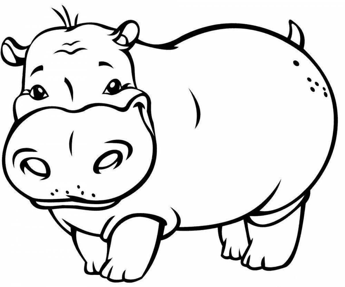 Coloring funny hippo