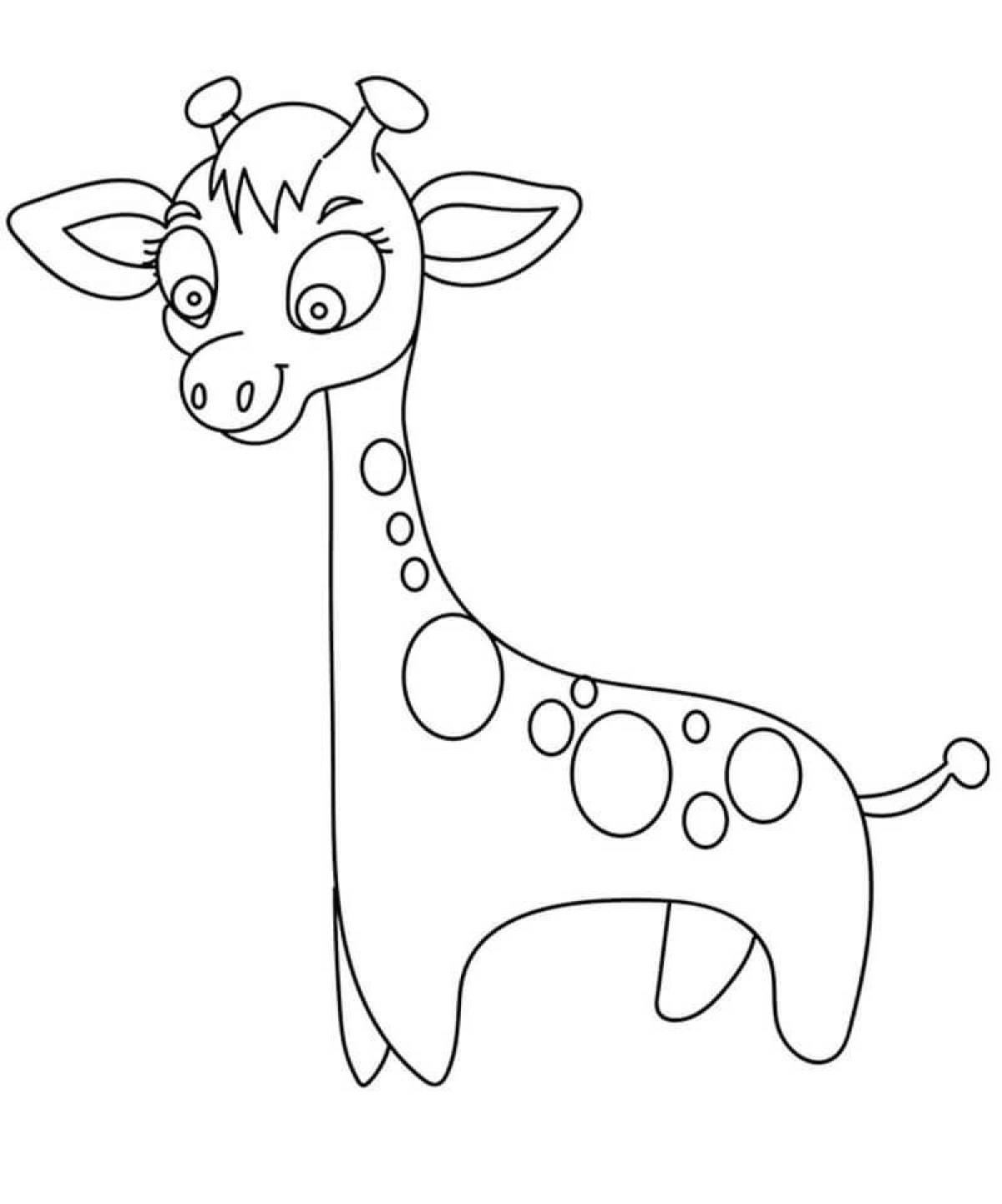 Coloring page cheerful giraffe