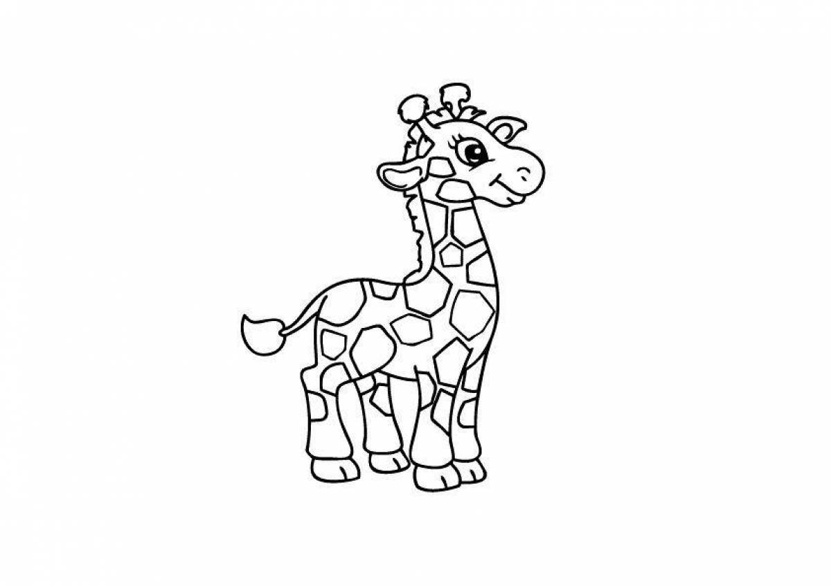 Colorful giraffe coloring page