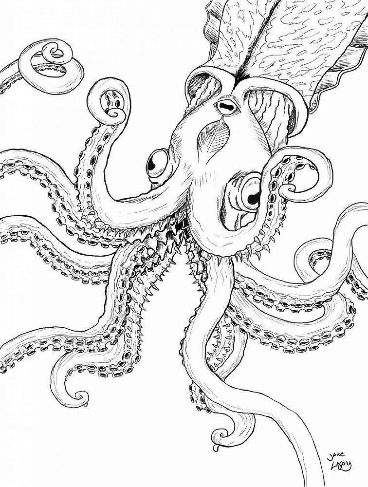 Royal kraken coloring page