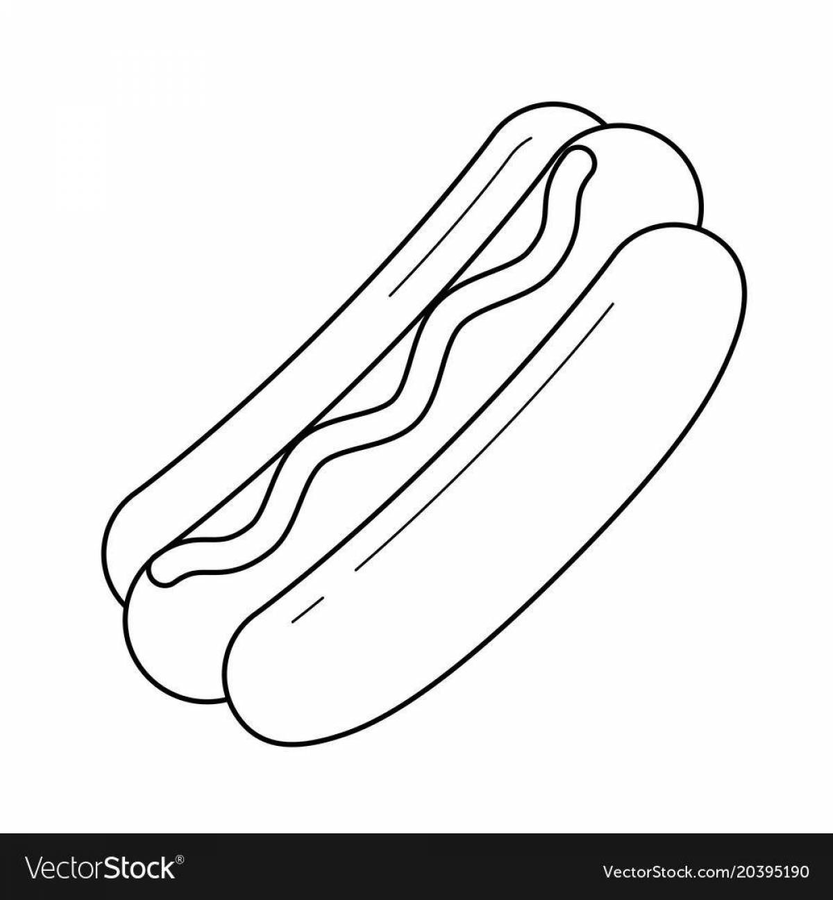 Coloring appetizing hot dog