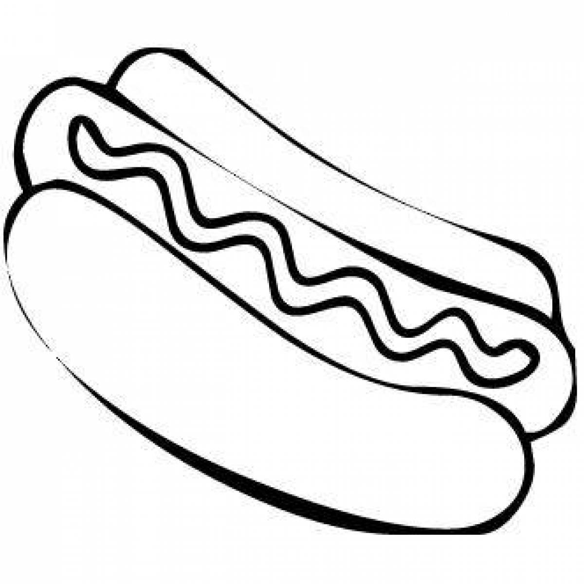Tempting hot dog coloring page