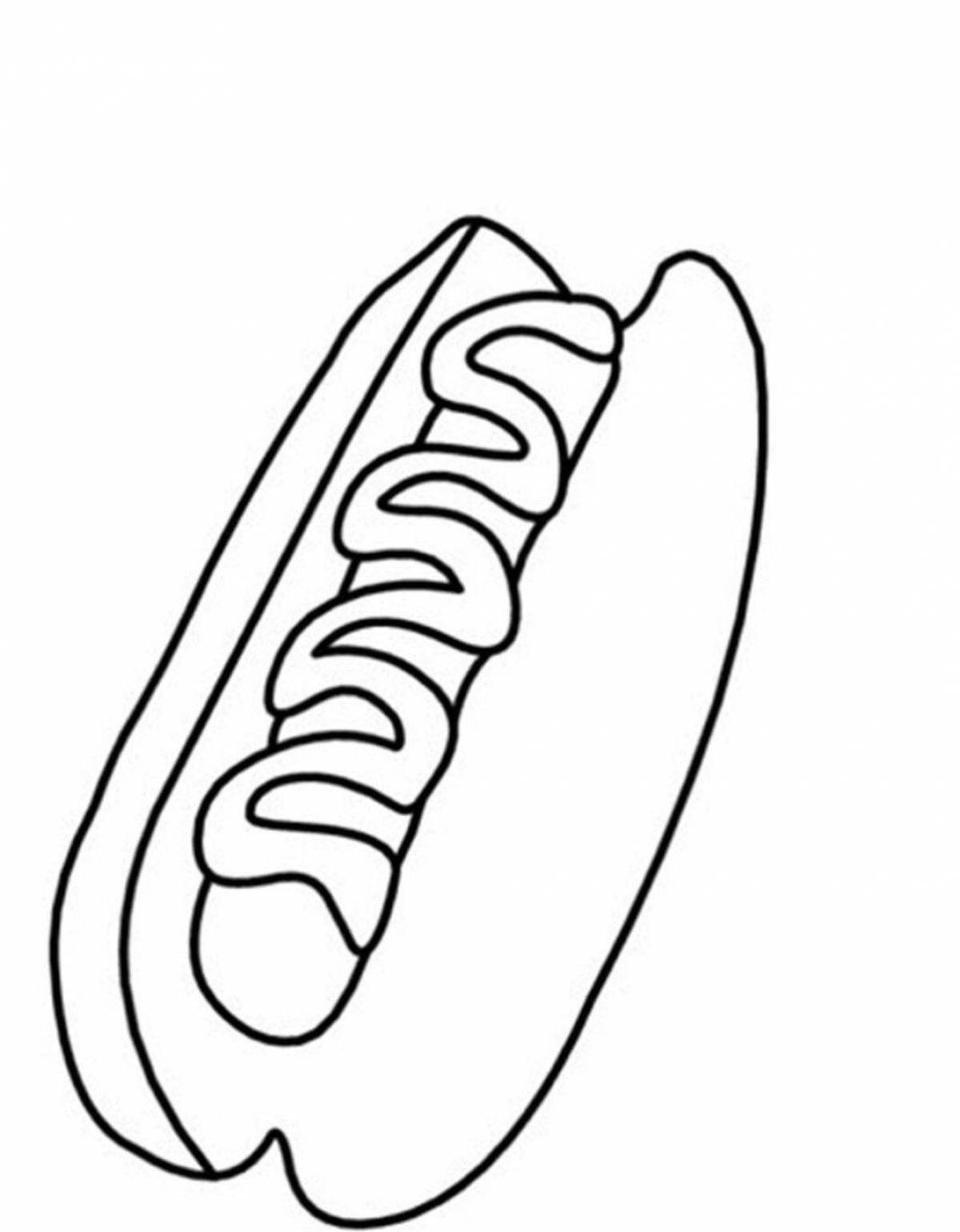 Coloring page teasing hot dog