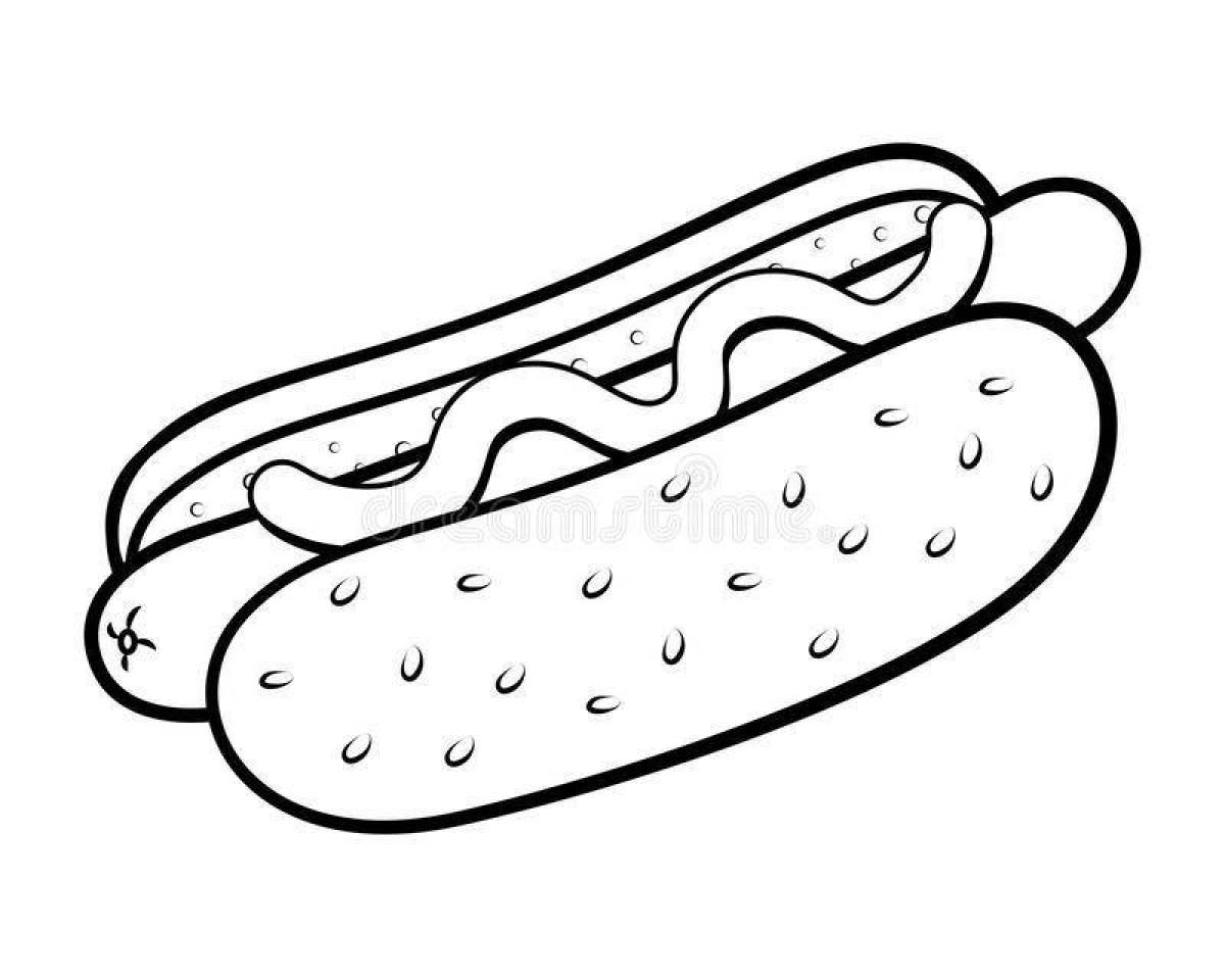 Amazing hot dog coloring page