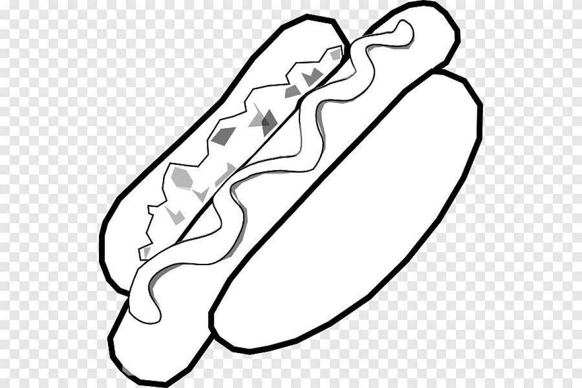 Attractive hot dog coloring page