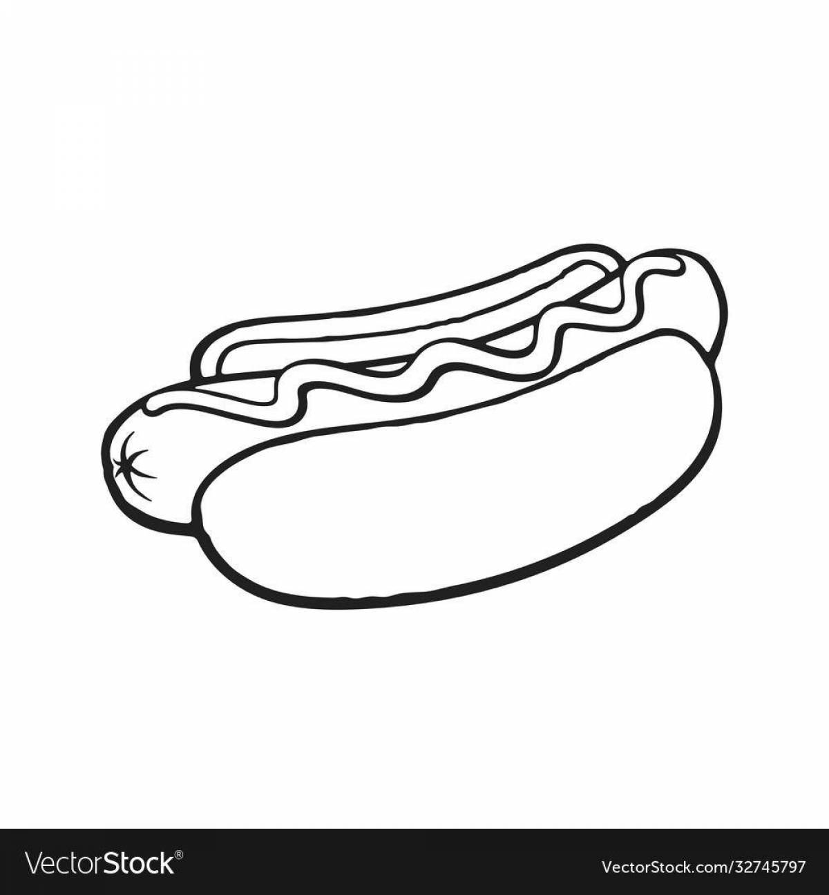 Delicious hot dog coloring book