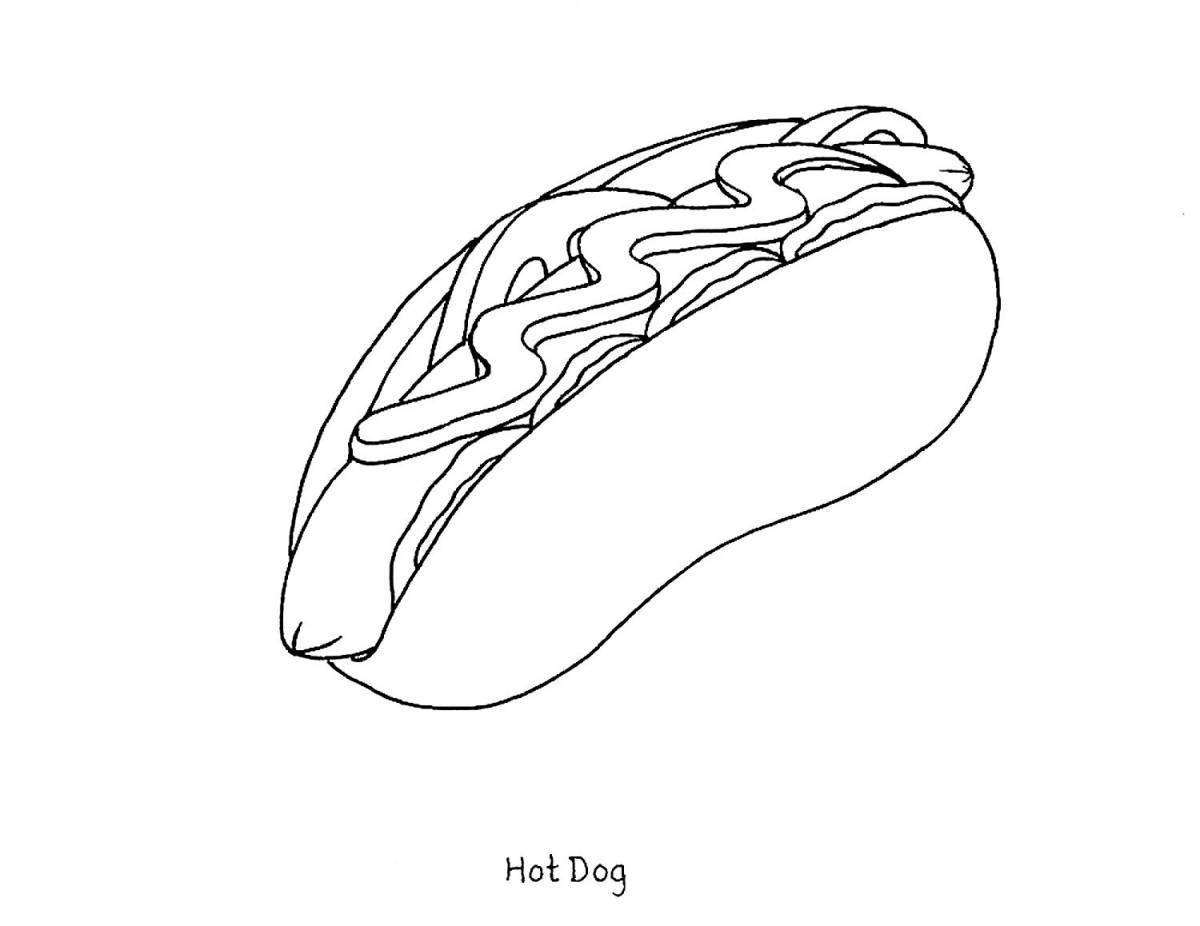 Sweet hot dog coloring page