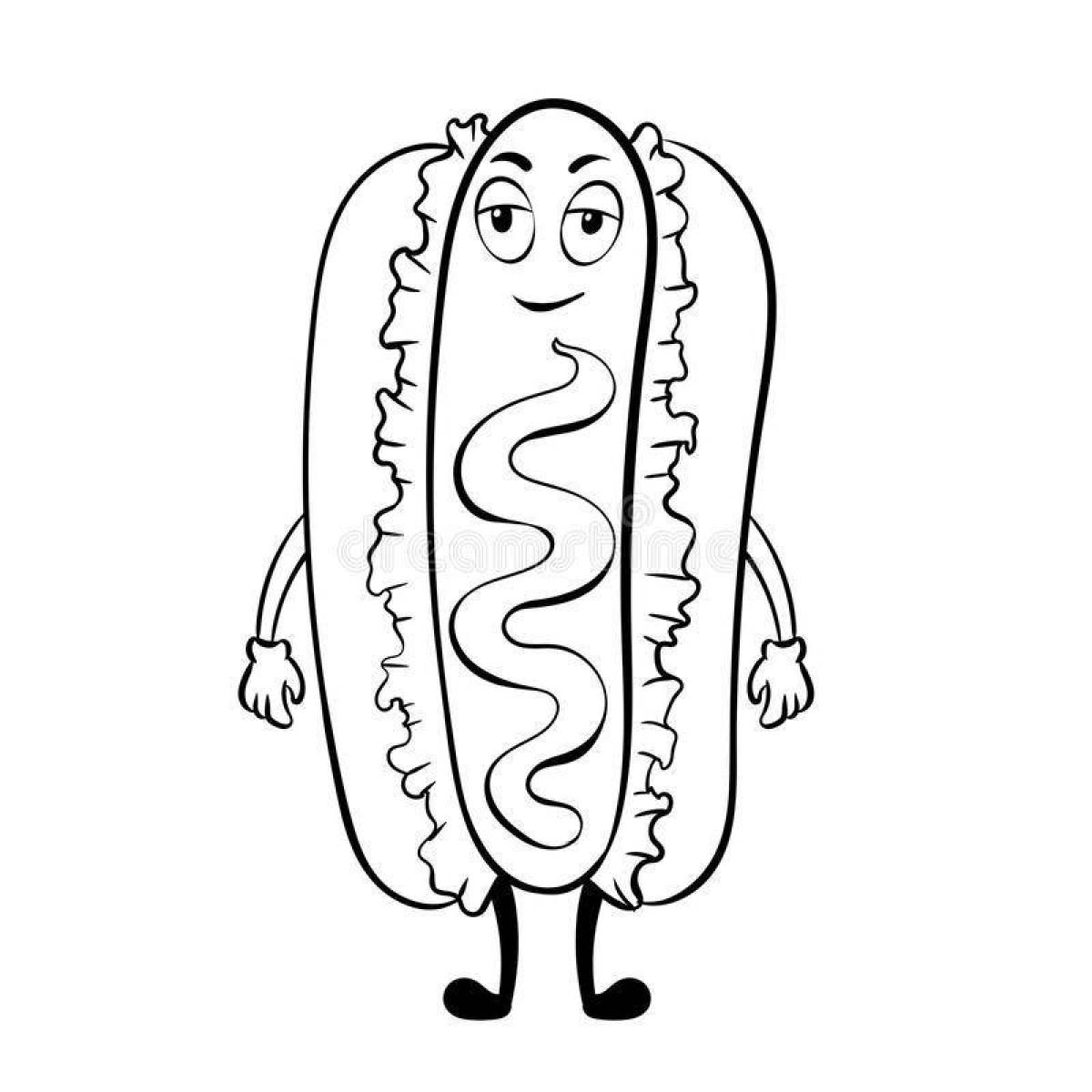 Coloring page lovely hot dog